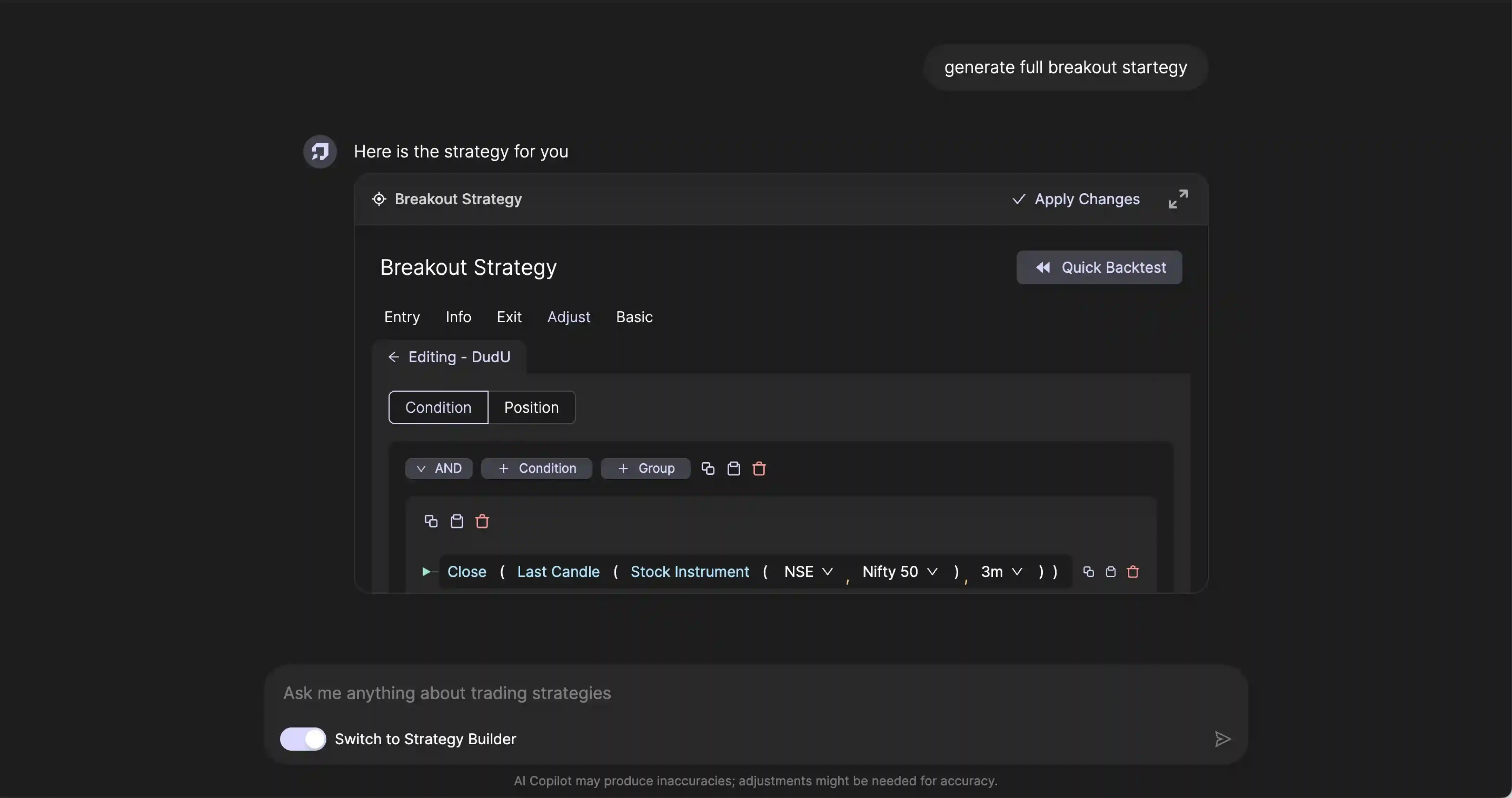 AI Strategy Builder